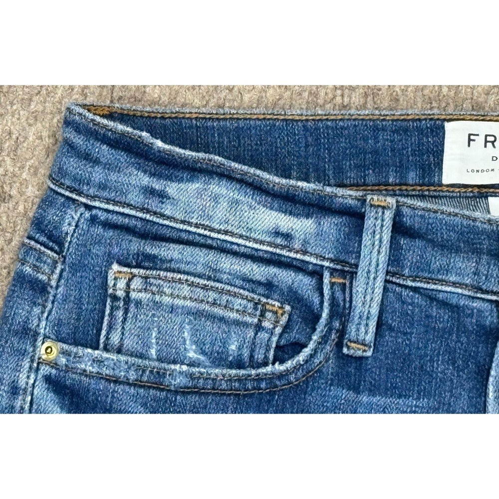Frame Le Boy Women's 5 Pocket Distressed Zip Ankle Jeans Size 25 - Picture 3 of 16